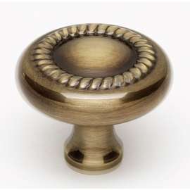 Rope A812-38-PA Knob Traditional 1-1/2-in in Polished Antique