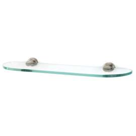 Infinity A8750-18-SN 18-in Glass Shelf with Brackets Modern in Satin Nickel