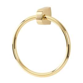 Modern Towel Ring 7-in in Polished Brass