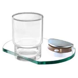 Tumbler Holder with Thumbler in Satin Nickel