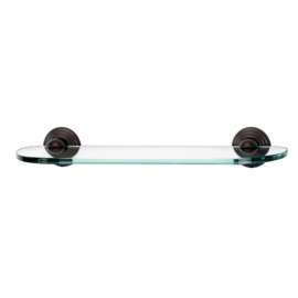 Embassy A9050-18-CHBRZ 18-in Glass Shelf with Brackets Traditional in Chocolate Bronze