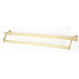 Double Towel Bar Modern in Polished Brass