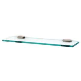 Nicole A7750-18-SN 18-in Glass Shelf with Brackets Traditional in Satin Nickel
