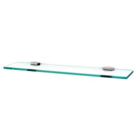 Nicole A7750-24-PC 24-in Glass Shelf with Brackets Traditional in Polished Chrome