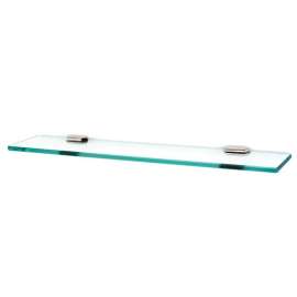 Nicole A7750-24-PN 24-in Glass Shelf with Brackets Traditional in Polished Nickel
