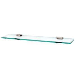 Nicole A7750-24-SN 24-in Glass Shelf with Brackets Traditional in Satin Nickel