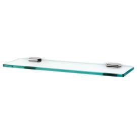 Nicole A7750-18-PC 18-in Glass Shelf with Brackets Traditional in Polished Chrome