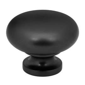 Knob Traditional 1-1/2-in in Matte Black