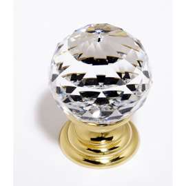 Crystal C210-CLR/PB Traditional Knob in Polished Brass