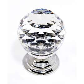 Crystal C210-CLR/PC Traditional Knob in Polished Chrome