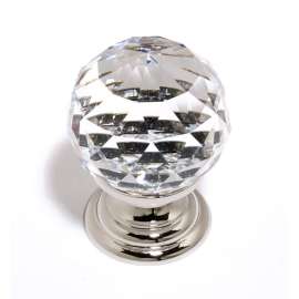 Crystal C210-CLR/PN Traditional Knob in Polished Nickel