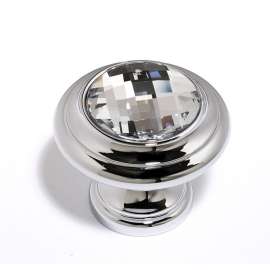 Crystal C211-CLR/PC Traditional Knob in Polished Chrome