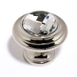 Crystal C211-CLR/PN Traditional Knob in Polished Nickel