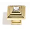 Crystal C213-CLR/PB Traditional Knob in Polished Brass