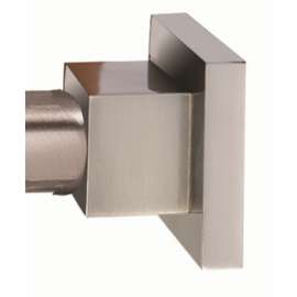 Modern Shower Rod Brackets in Satin Nickel