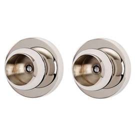 Modern Shower Rod Brackets 2-in in Polished Nickel