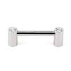 Contemporary Crystal C715-3-PN Crystal Pull Modern in Polished Nickel