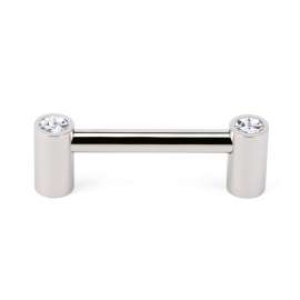 Contemporary Crystal C715-3-PN Crystal Pull Modern in Polished Nickel