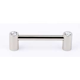 Contemporary Crystal C715-35-PN Crystal Pull Modern in Polished Nickel