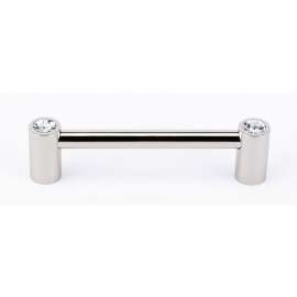 Contemporary Crystal C715-4-PN Crystal Pull Modern in Polished Nickel