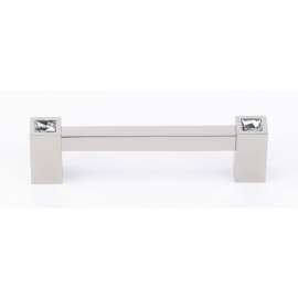 Contemporary Crystal C718-4-PN Crystal Pull Modern in Polished Nickel