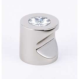 Contemporary Crystal C823-34-PN Crystal Knob Modern 3/4-in in Polished Nickel