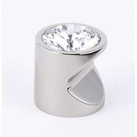 Contemporary Crystal C824-1-PN Crystal Knob Modern 1-in in Polished Nickel