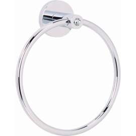 Contemporary I Crystal C8340-SN Modern Towel Ring 6-in in Satin Nickel
