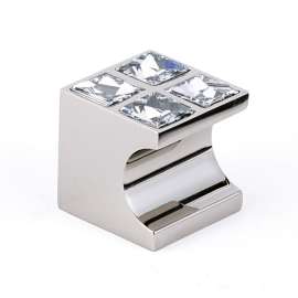 Crystal Knob Modern 1-in in Polished Nickel