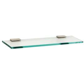 Arch A7550-18-SN 18-in Glass Shelf with Brackets Modern in Satin Nickel