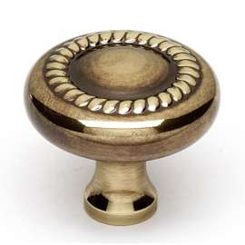 Rope A812-14-PA Knob Traditional 1-1/4-in in Polished Antique