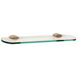 Contemporary III A7650-18-PN 18-in Glass Shelf with Brackets Modern in Polished Nickel