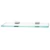 Manhattan A7450-18-PN 18-in Glass Shelf with Brackets Modern in Polished Nickel