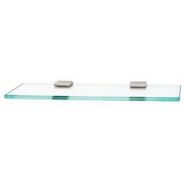 Manhattan A7450-18-PN 18-in Glass Shelf with Brackets Modern in Polished Nickel