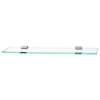 Manhattan A7450-24-SN 24-in Glass Shelf with Brackets Modern in Satin Nickel