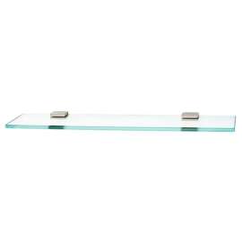 Manhattan A7450-24-SN 24-in Glass Shelf with Brackets Modern in Satin Nickel