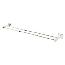 Double Towel Bar Modern in Polished Nickel