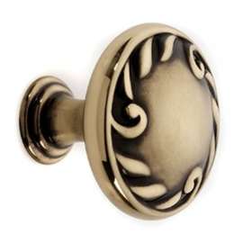 Ornate A3650-14-PA Knob Traditional 1-1/4-in in Polished Antique