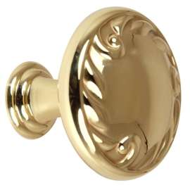 Ornate A3650-38-PB Knob Traditional 1-1/2-in in Polished Brass