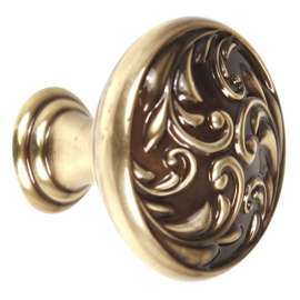 Ornate A3651-14-PA Knob Traditional 1-1/4-in in Polished Antique