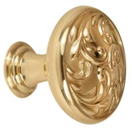 Ornate A3651-14-PB Knob Traditional 1-1/4-in in Polished Brass