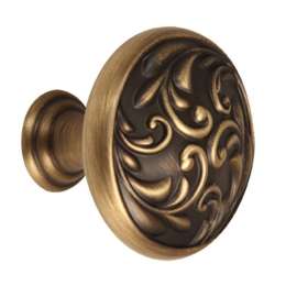 Ornate A3651-38-AEM Knob Traditional 1-1/2-in in Antique English Matte