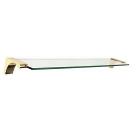 25-in Glass Shelf with Brackets Transitional in Polished Brass