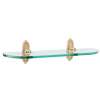 Ribbon & Reed A8550-24-PB 24-in Glass Shelf with Brackets Traditional in Polished Brass