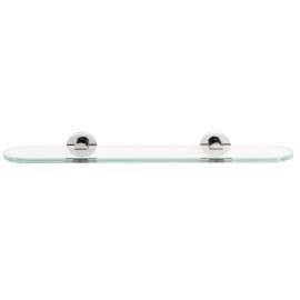 Contemporary I A8350-18-PC 18-in Glass Shelf with Brackets Modern in Polished Chrome
