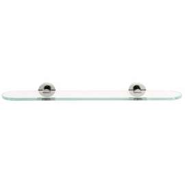 Contemporary I A8350-24-PN 24-in Glass Shelf with Brackets Modern in Polished Nickel