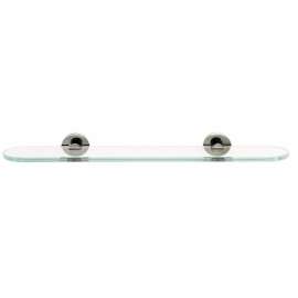Contemporary I A8350-24-SN 24-in Glass Shelf with Brackets Modern in Satin Nickel