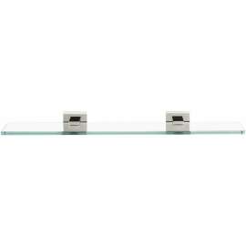 Contemporary II A8450-18-PC 18-in Glass Shelf with Brackets Modern in Polished Chrome