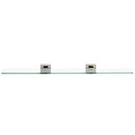 Contemporary II A8450-24-PC 24-in Glass Shelf with Brackets Modern in Polished Chrome
