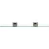 Contemporary II A8450-18-PN 18-in Glass Shelf with Brackets Modern in Polished Nickel